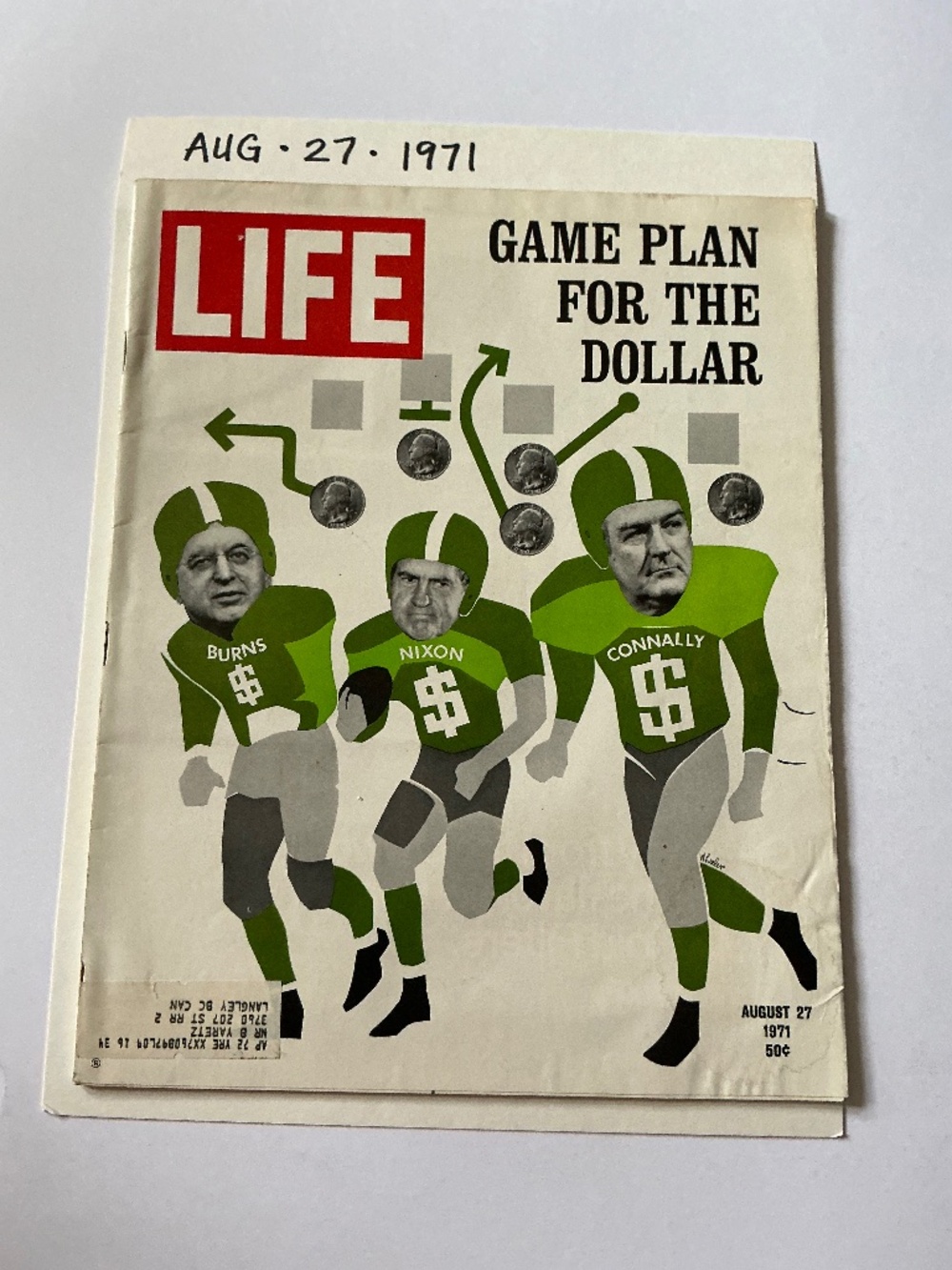 Vintage LIFE Magazine Aug 27 1971 Game Plan For The Dollar Nixon Cover